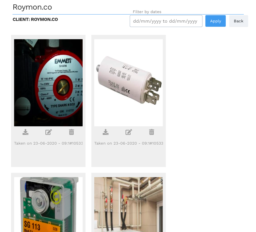 Apparatuur fotobibliotheektool - Onderhoudsmanagementsoftware - CMMS Yuman