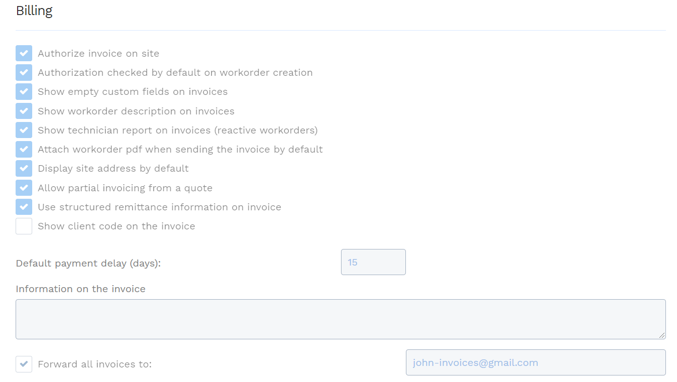 Intervention management software - Yuman CMMS - Customizable intervention invoices