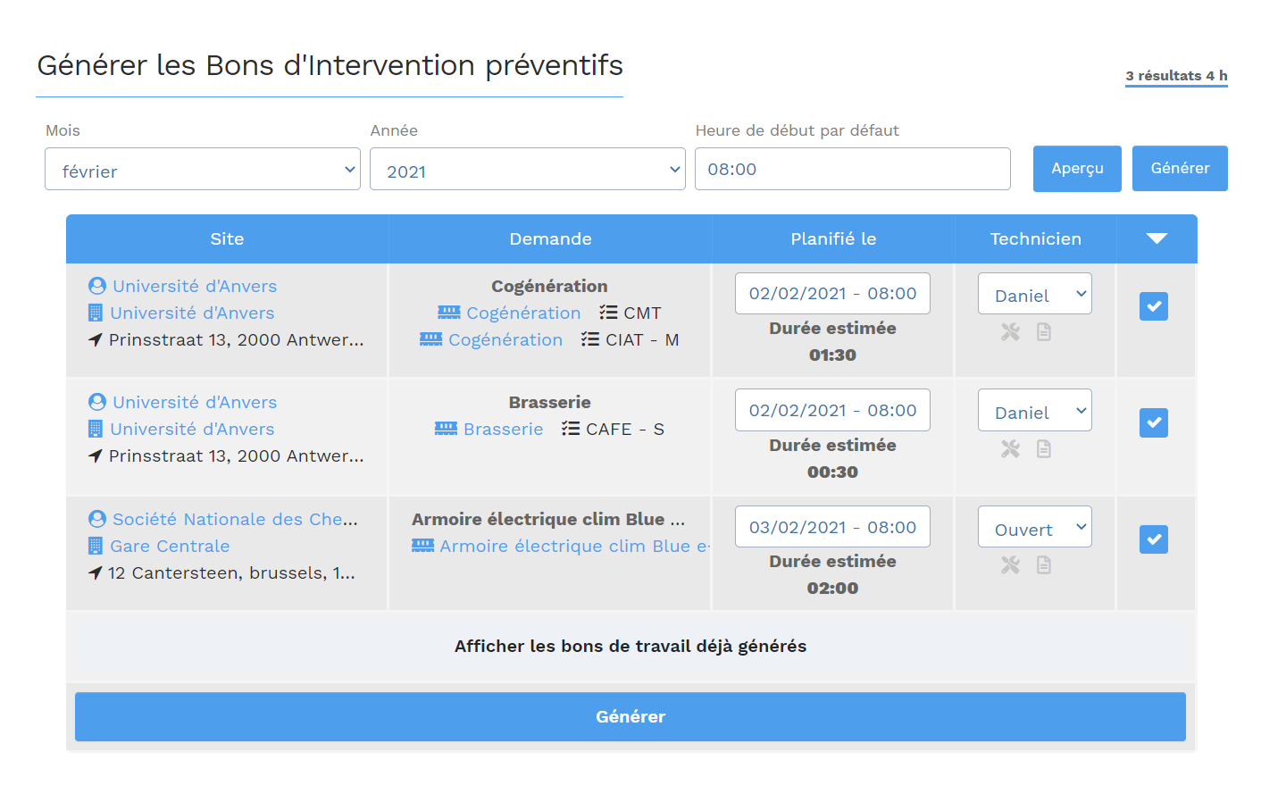 GMAO logiciel gestion interventions maintenance préventive