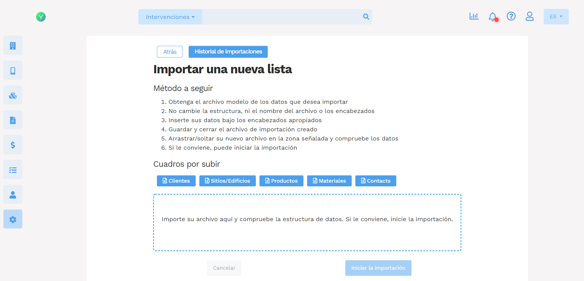 yuman import de données