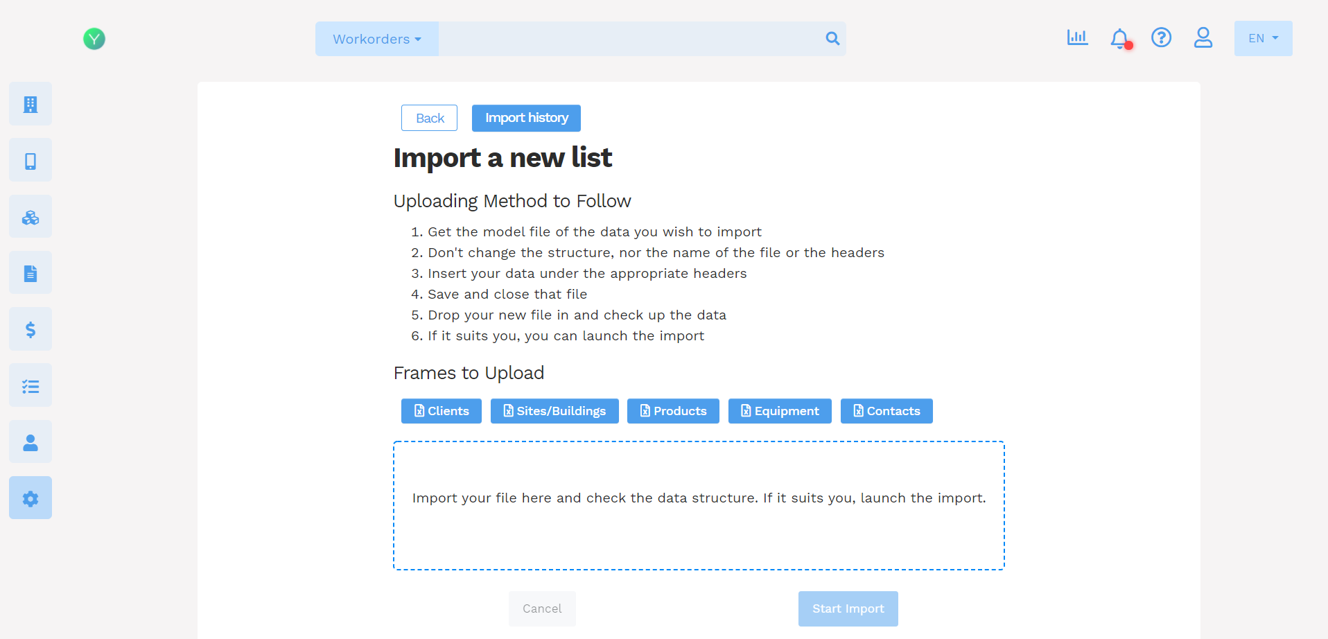 yuman import de données