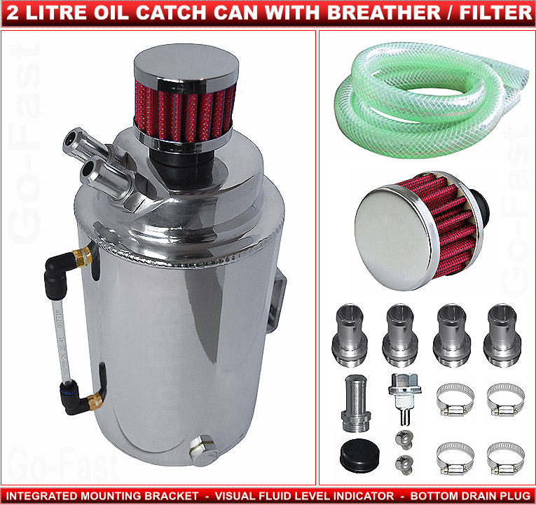 OIL CATCH CAN OIL CATCH TANK & FILTER 2 Litre OIL CATCH CAN with