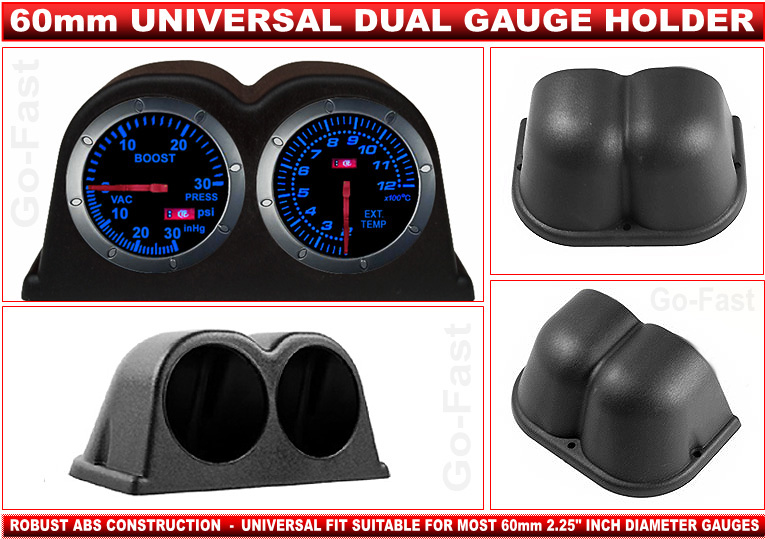 TWIN GAUGE HOLDER BINNACLE POD FOR 60mm 2.25"INCH GAUGES CAR GAUGE