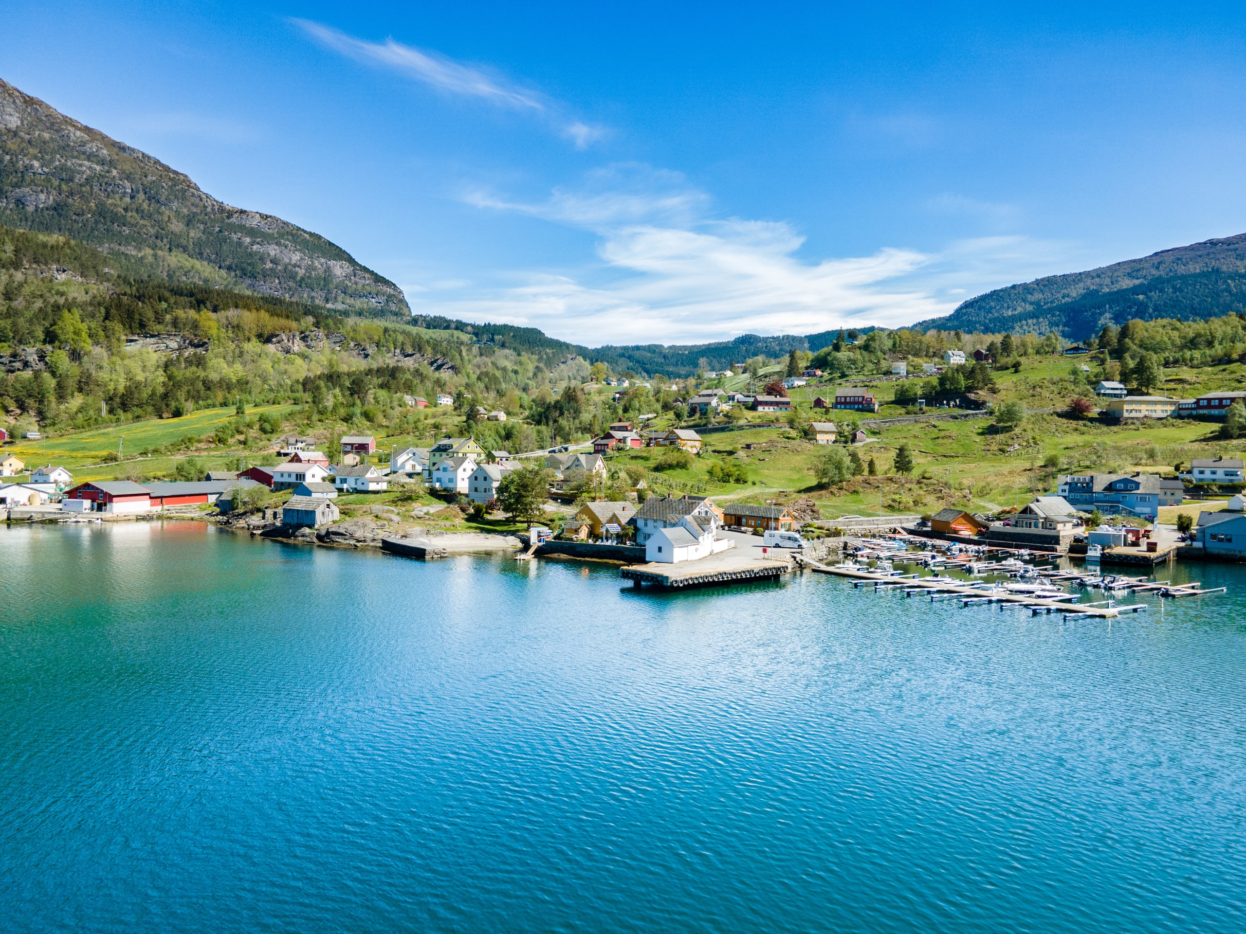 Herand fjord village along the Hardangerfjord
