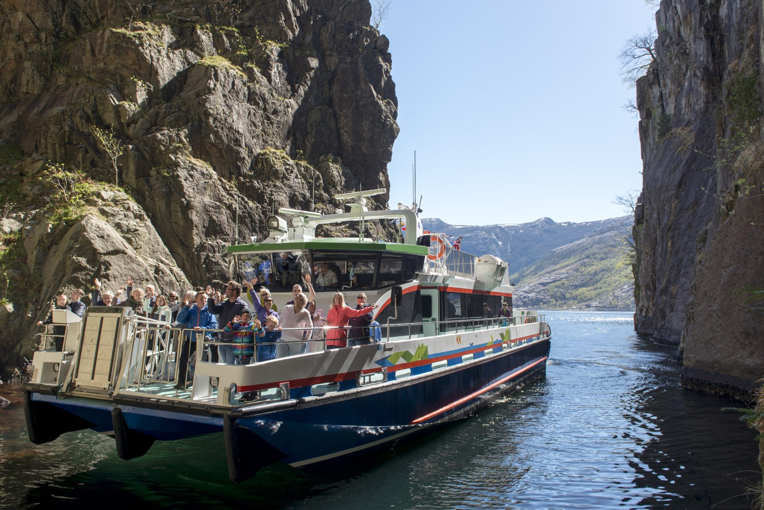 Fjord boat inside the Vagabond cove