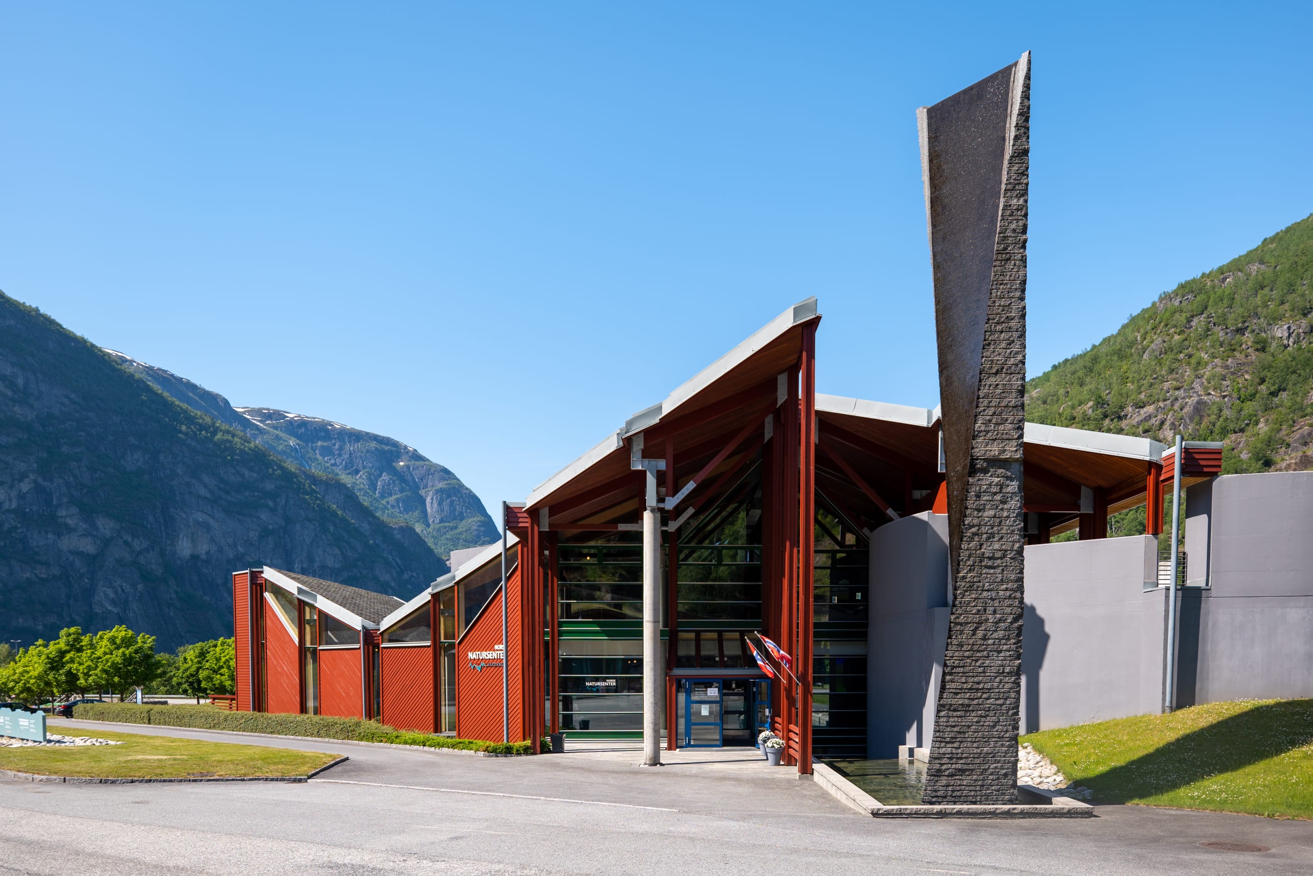 The entrance of the Norwegian Nature Centre in Hardanger