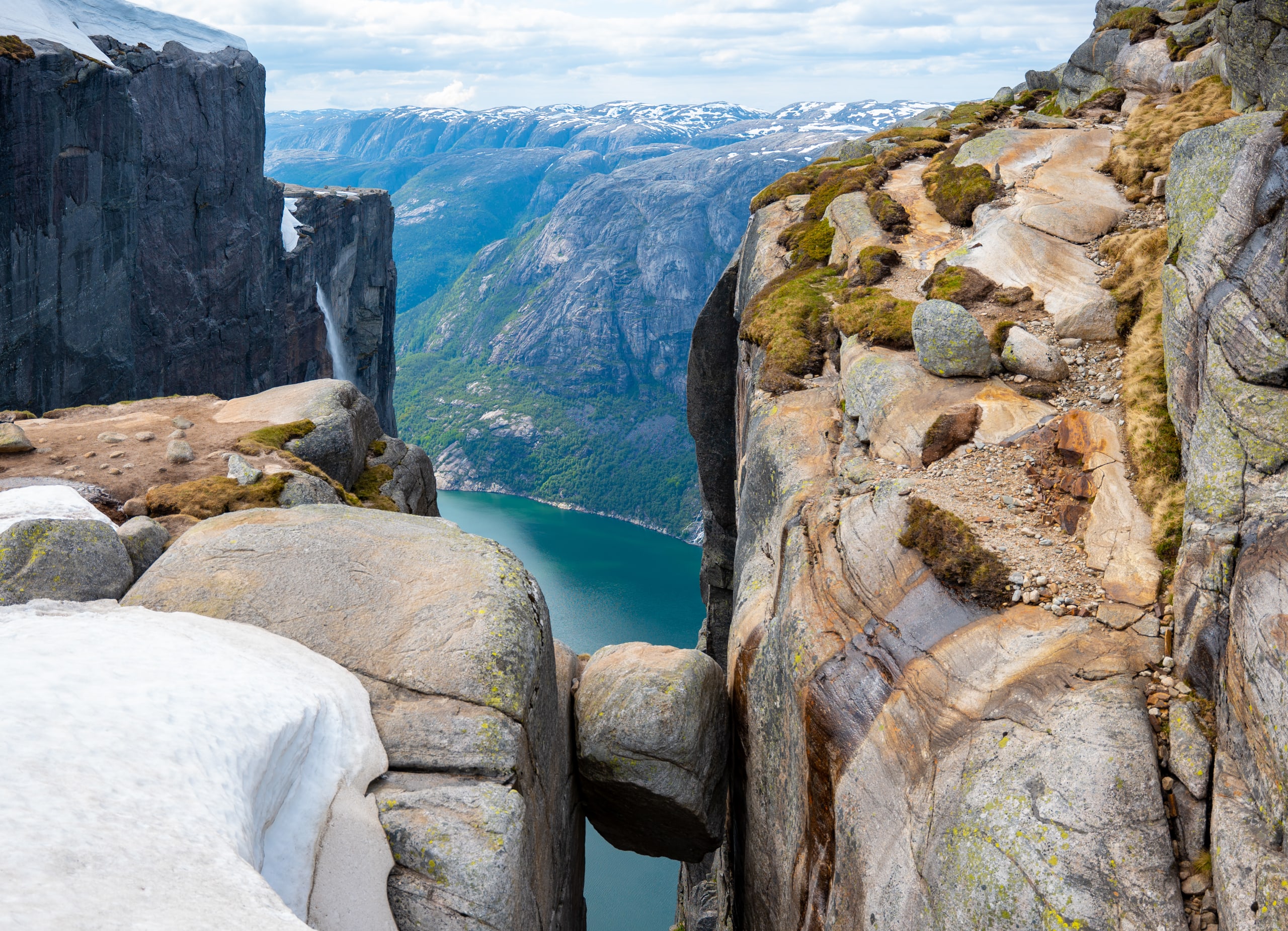 The Kjerag Boulder high above the Lysefjord