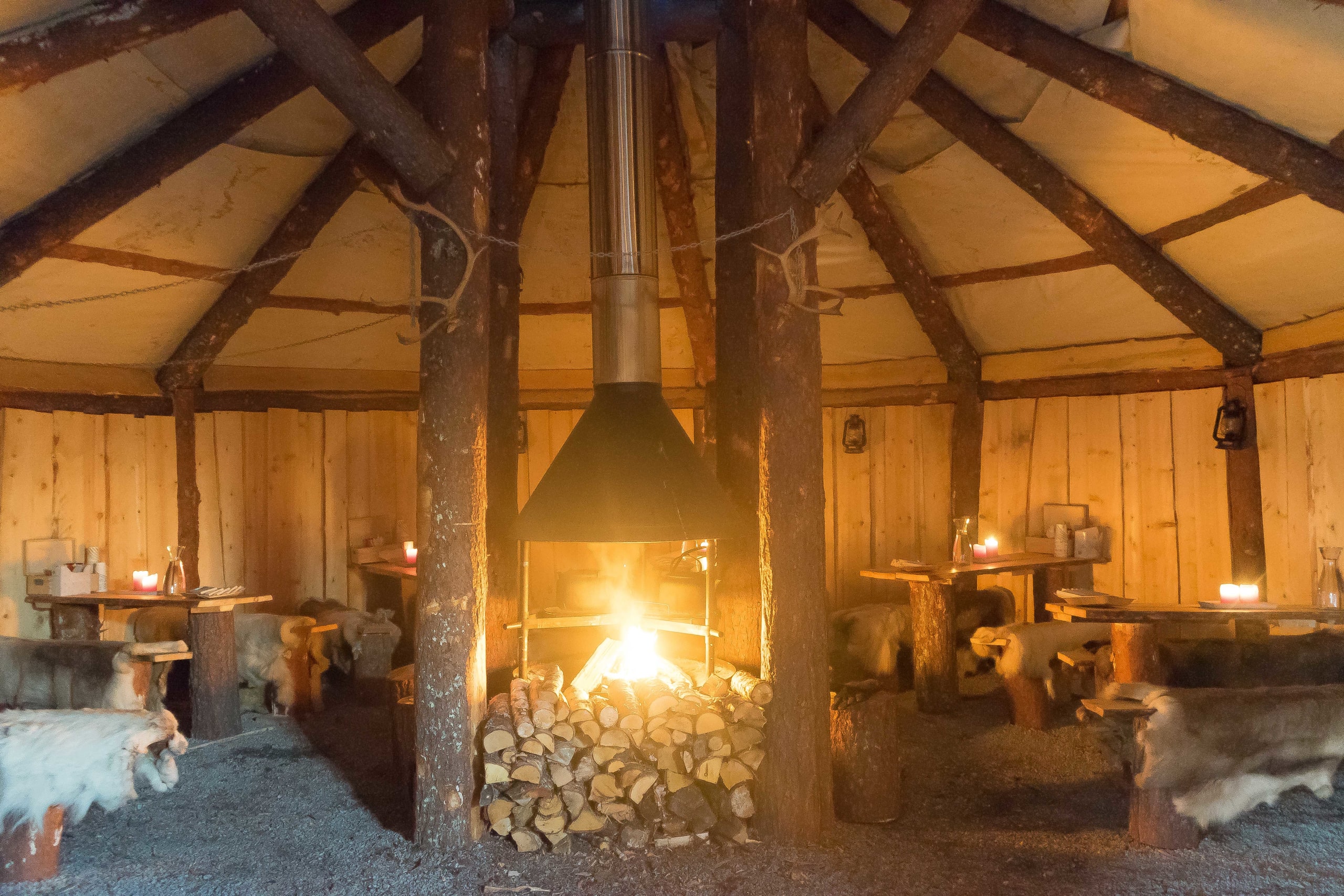 Fireplace in Sami tent