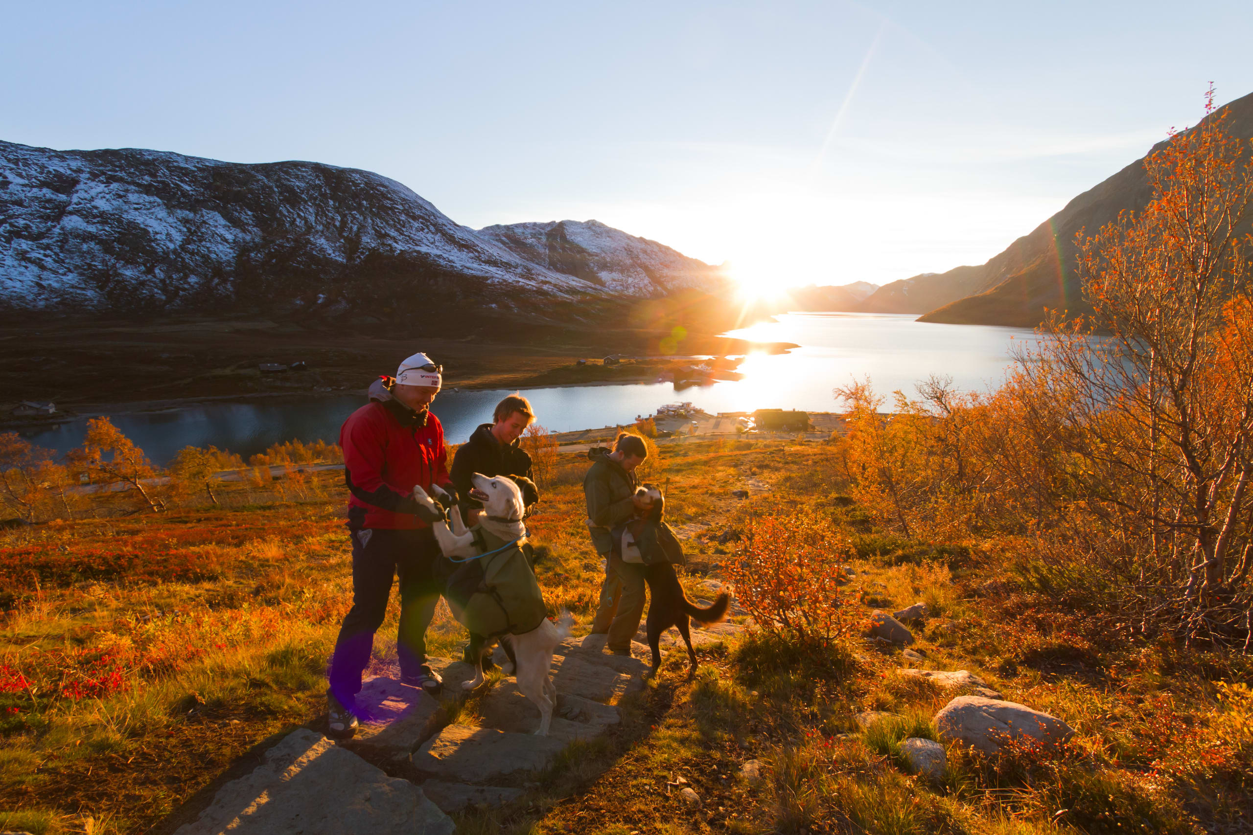 Hiking to Mugnatind with huskies
