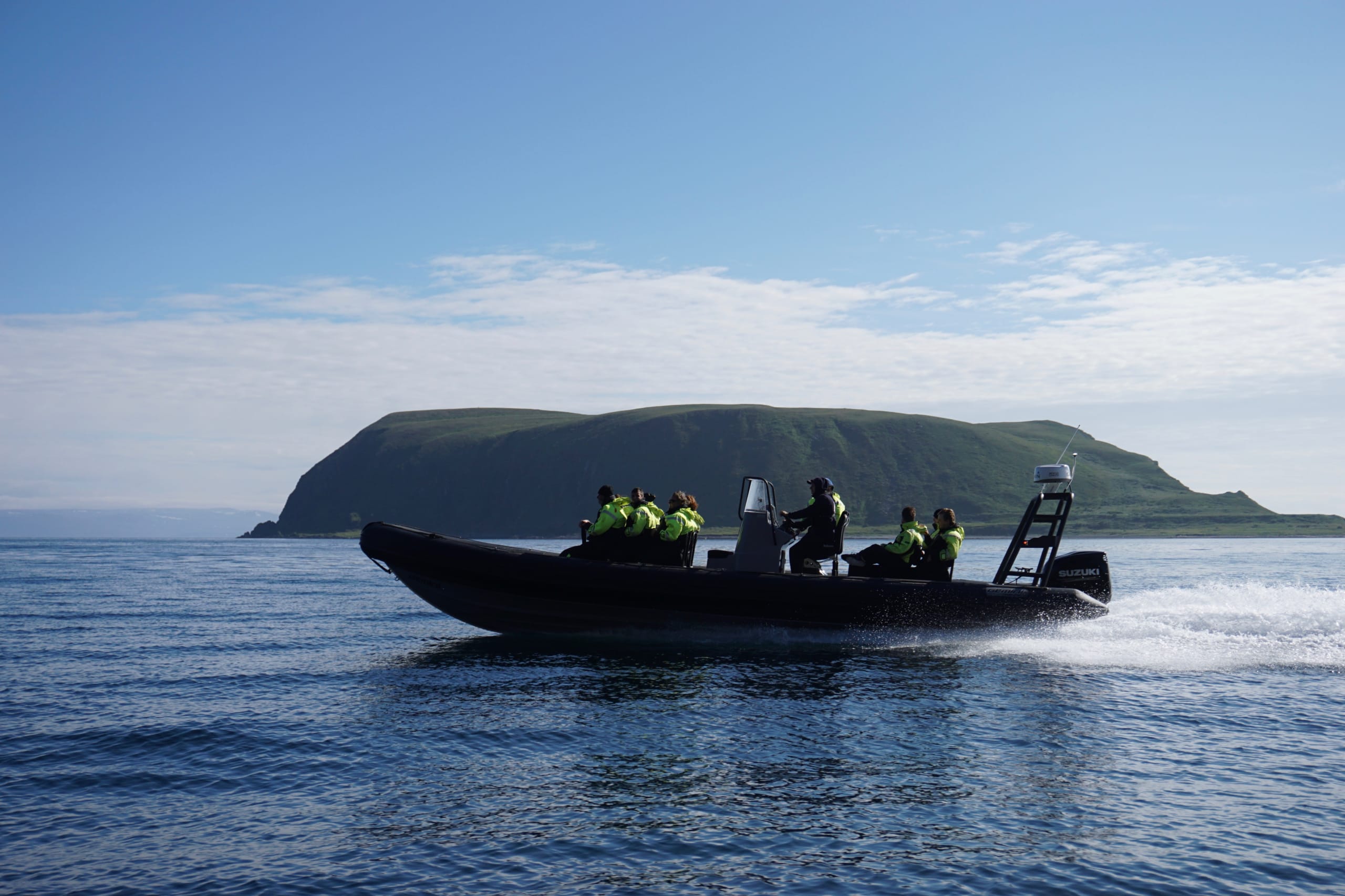 Deep sea rafting with RIB at North Cape