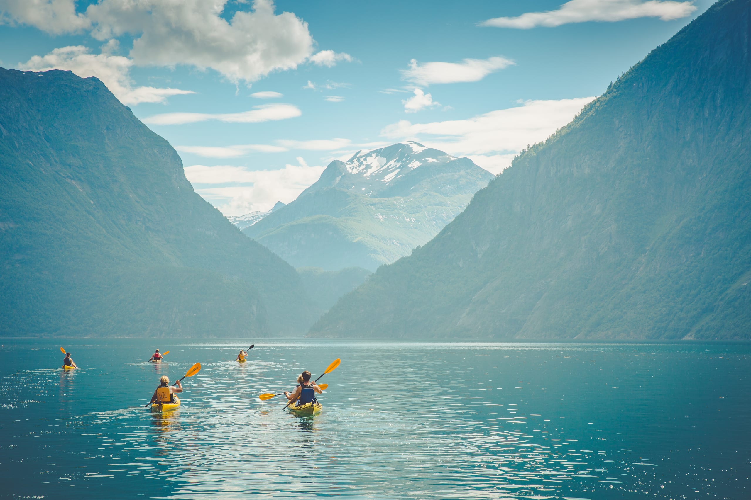 Kayaking in Hjørundfjorden near Stranda