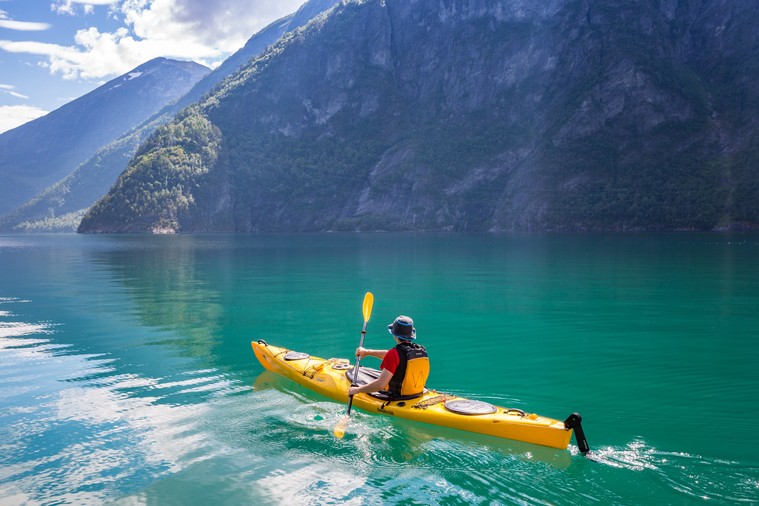 Kayaking in Hjørundfjorden near Stranda
