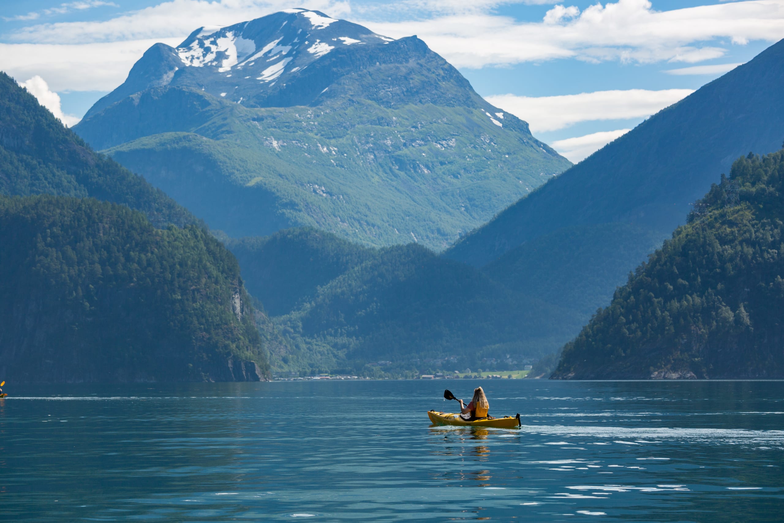 Kayaking in Hjørundfjorden near Stranda