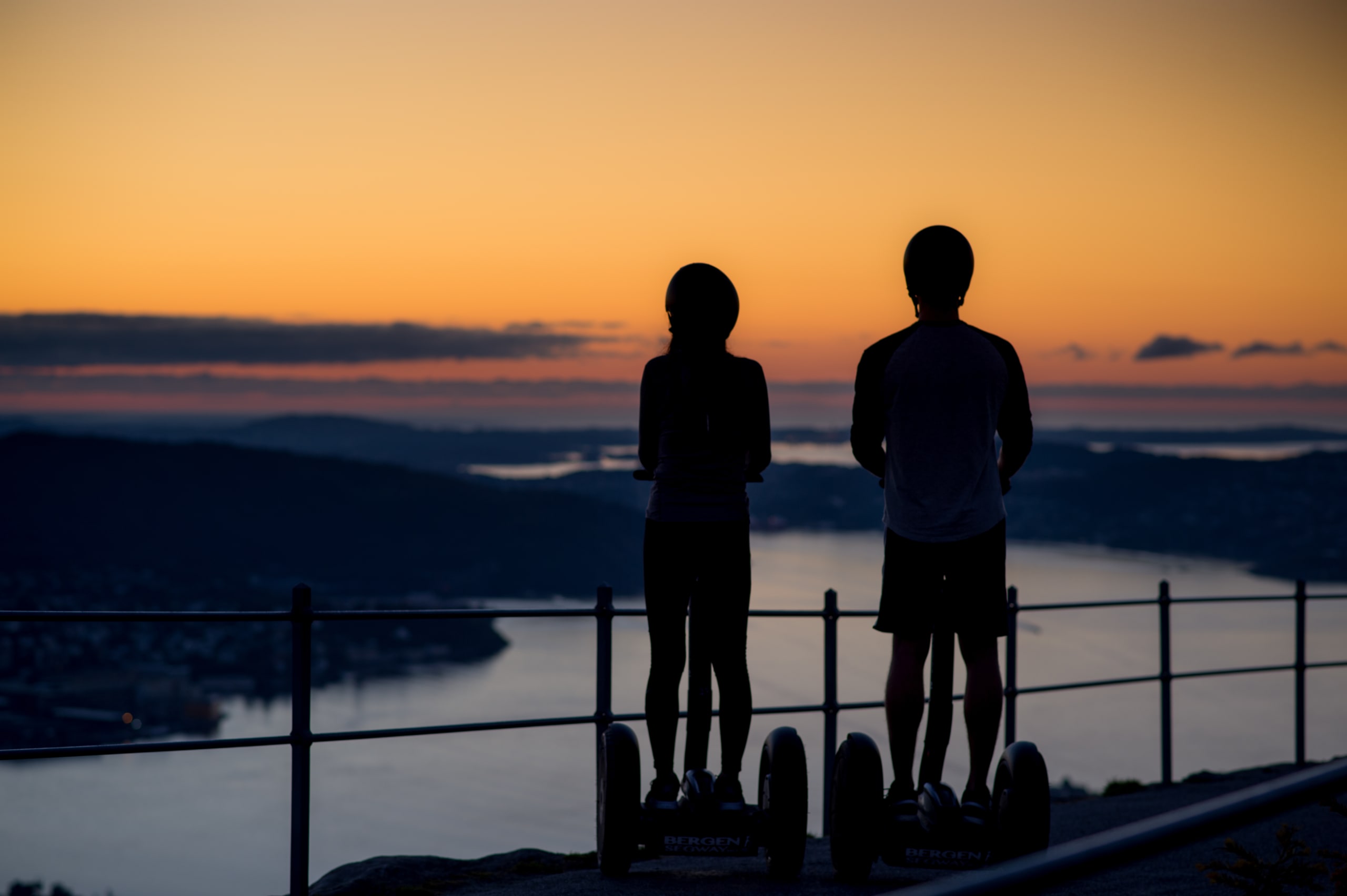 Sunset seen from the summit of Fløyen