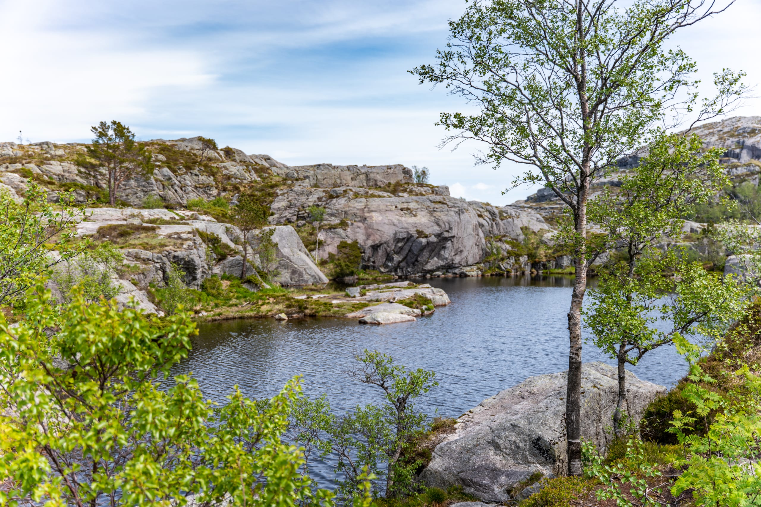 Tjødnane mountain lakes near Preikestolen