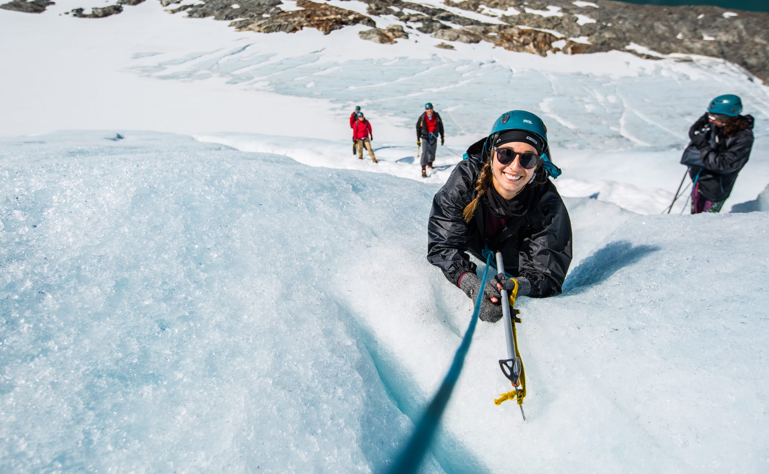Happy glacier hiker at Folgefonna