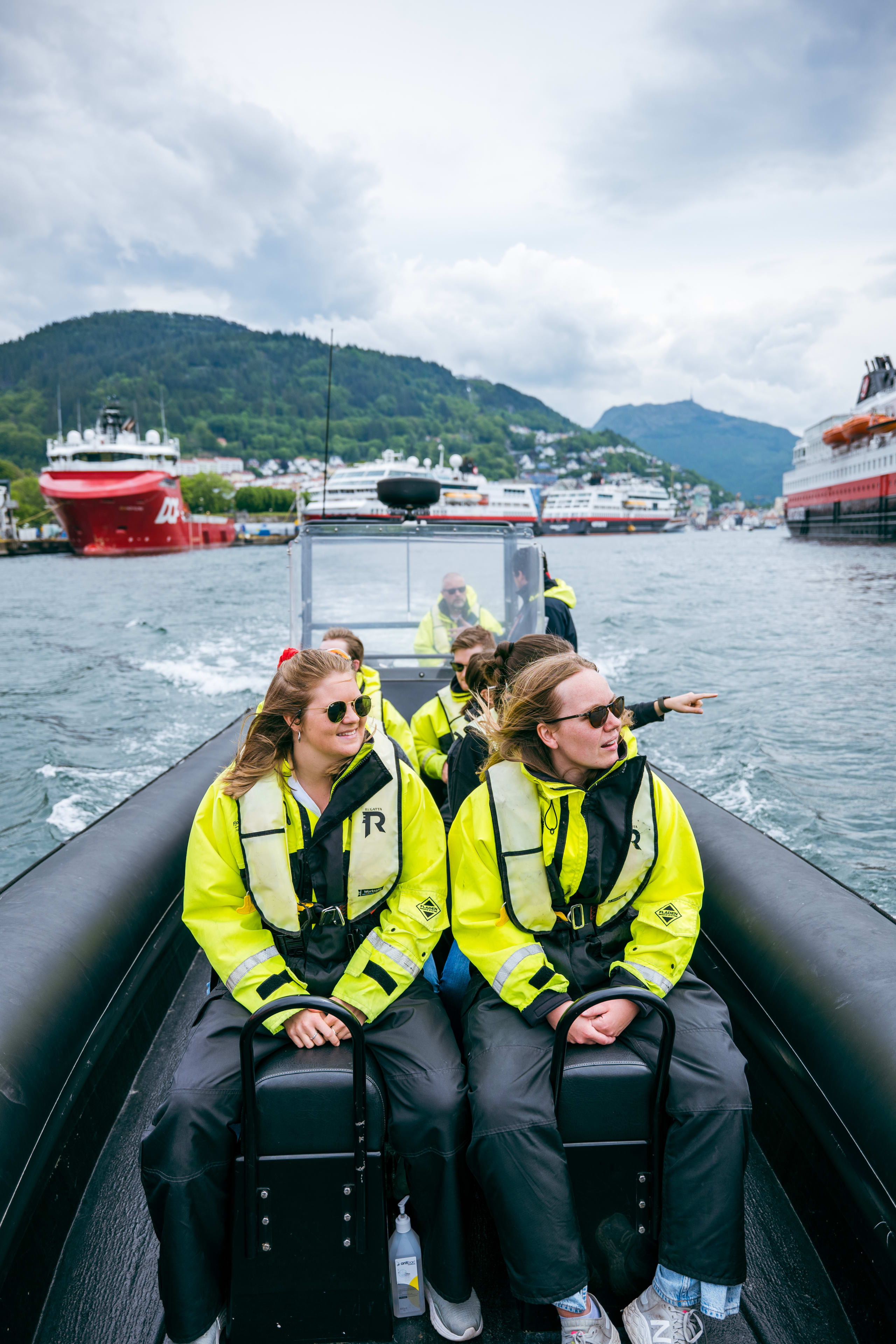 RIB boat departing from Bergen Harbor
