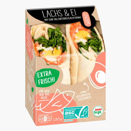 Rewe To Go Wrap Lachs & Ei 180g