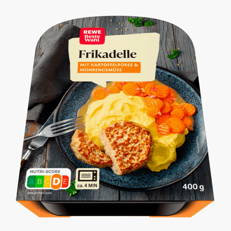 Rewe Beste Wahl Frikadelle mit Möhrengemüse 400g