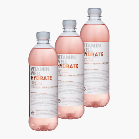 Vitamin Well Hydrate Erdbeer & Rhabarber 0,5l x3