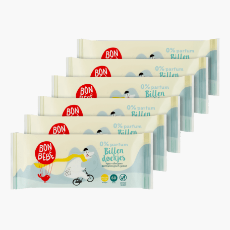 Bon Bebe Babydoekjes 0% Parfum 60st 6x Bon Bebe Babydoekjes 0% Parfum 60st 6x