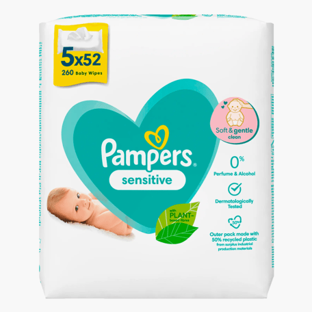 Pampers Feuchttücher Sensitive 5x52 Stück