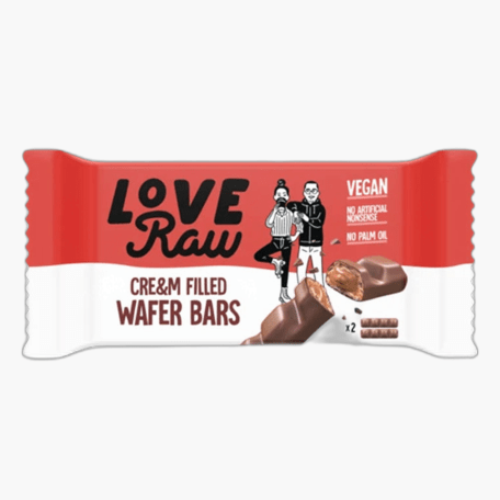 LoveRaw Cream Filled Wafer Bars Chocolate Vegan 43g