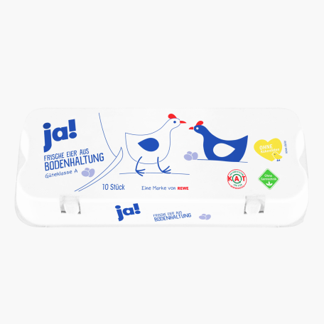Ja! Frische Eier aus Bodenhaltung Kl. S-L 10 Stück