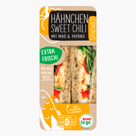 Rewe To Go Sandwich Hähnchen Sweet Chili 170g