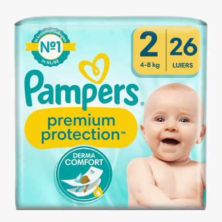 Pampers Premium Protection Maat 2, 104 Luiers, 4-8kg 104st Pampers Premium Protection Maat 2, 104 Luiers, 4-8kg 104st
