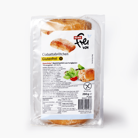 Rewe Frei von Ciabattabrötchen glutenfrei 4 Stk. 290g