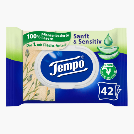 Tempo Feuchtes Toilettenpapier Sanft & Sensitiv 42 Stk.