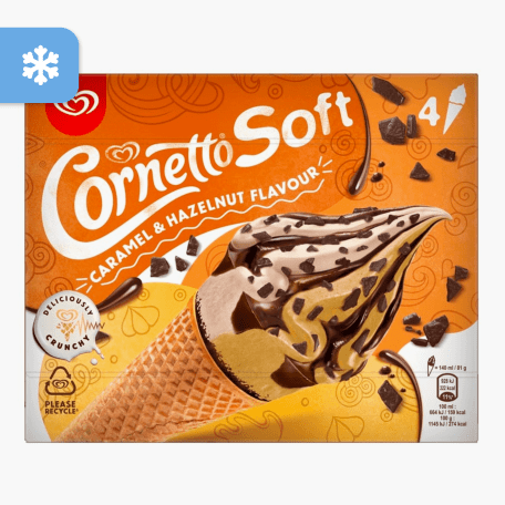 Langnese Cornetto Soft Caramel & Hazelnut 560ml (4x140ml)
