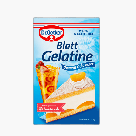 Dr. Oetker Blattgelatine Weiß 6er Pack