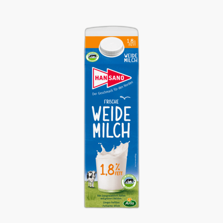 Hansano Frische Weidemilch 1,8% Fett. 1l