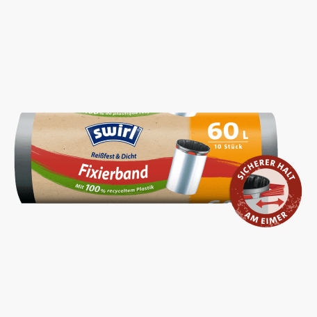 Swirl Müllbeutel mit Fixierband 60L 10 Stück