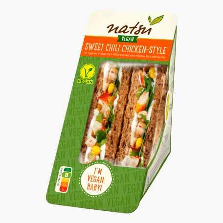 Rewe To Go Sandwich Chicken-Style Sweet Chili Vegan 170g