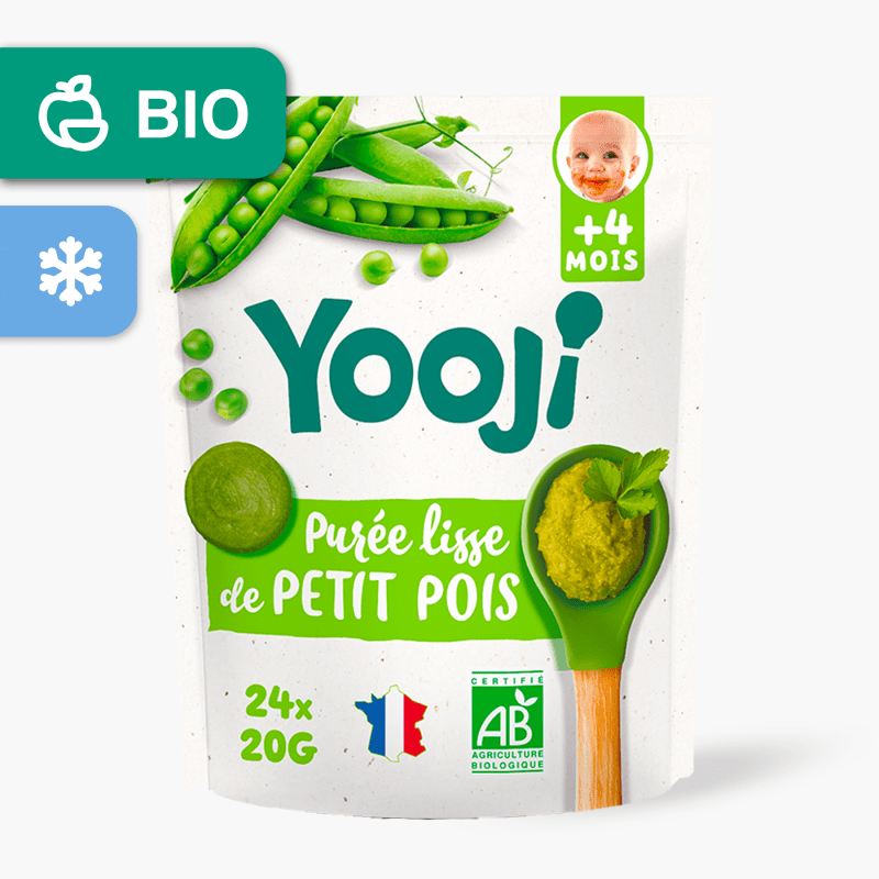 Dès 4 mois - Yooji Purée lisse surgelée de Petit Pois Bio (480g)