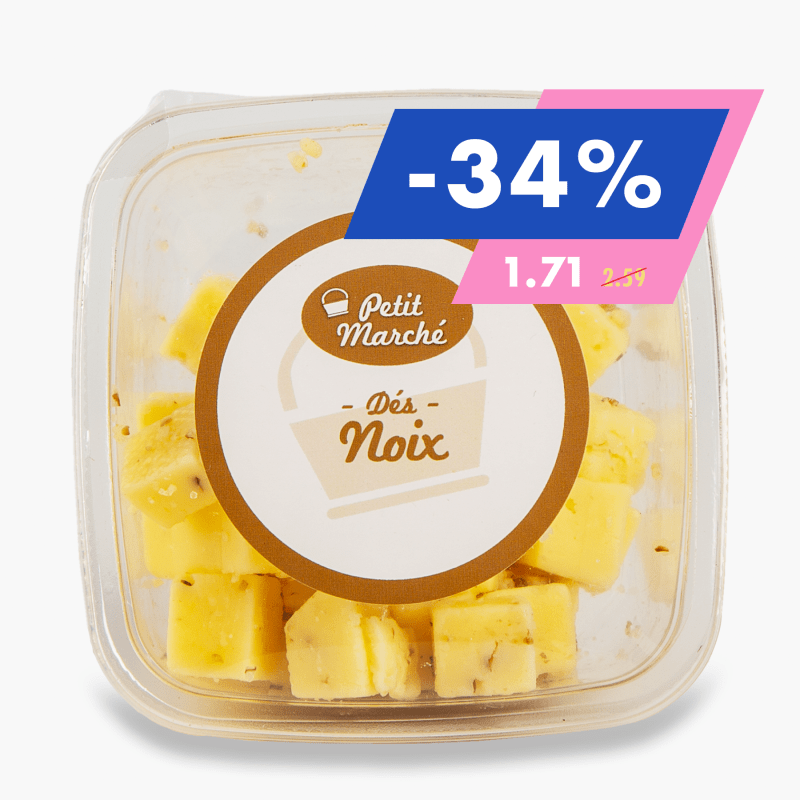 Petit Marché - Dés de fromage aux noix (120g)