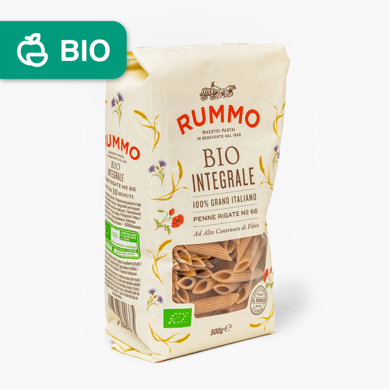 Rummo - Pâtes Penne Rigate n°66 Bio blé complet (500g)