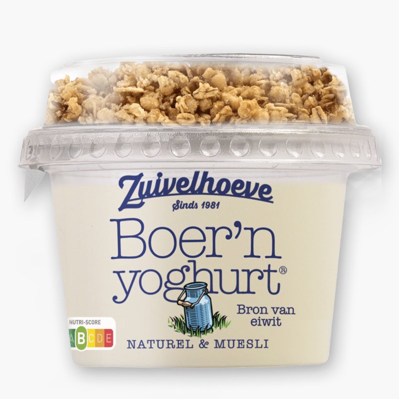 Zuivelhoeve Boer'n yoghurt naturel & muesli 170g