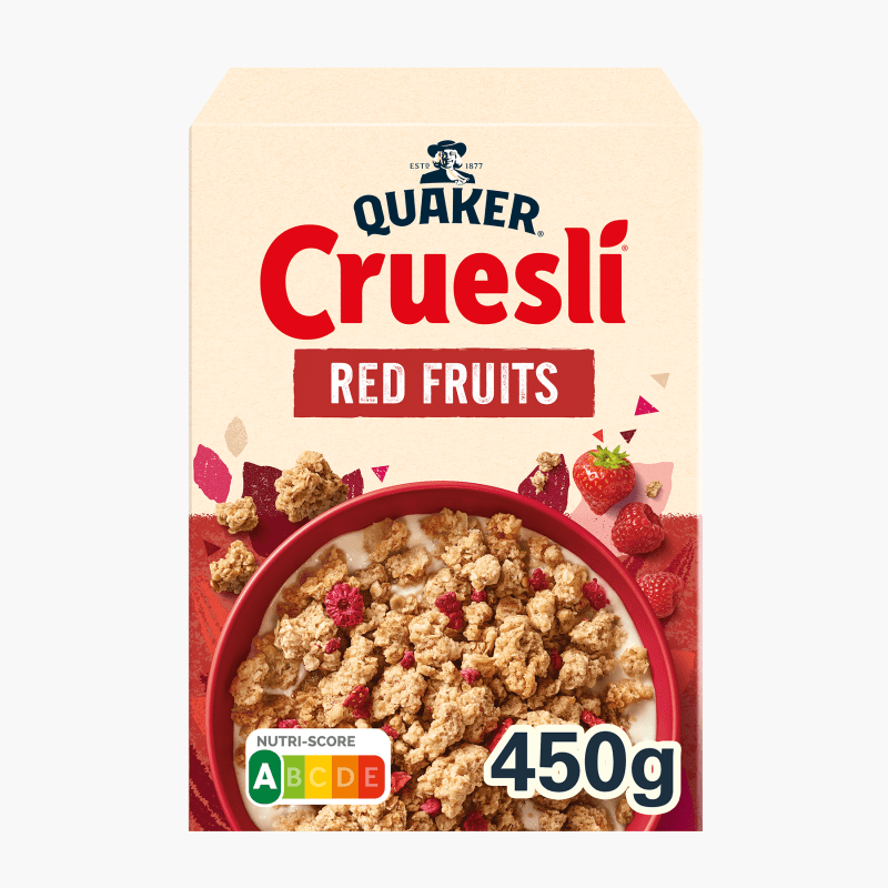 Quaker Cruesli Rode vruchten Ontbijtgranen 450g