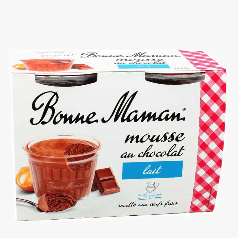 Bonne Maman - Mousse au chocolat lait (4x50g)