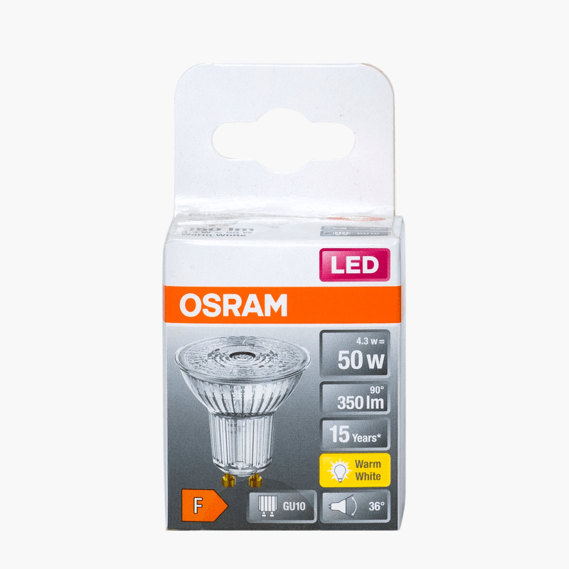 OSRAM LED-Lampe LED STAR PAR16, GU10, 4,3 Watt wie 50 Watt, klar, warmweiß