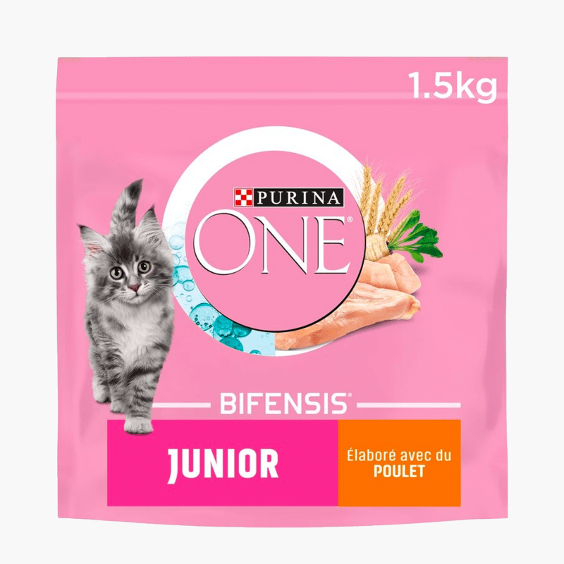 Purina One - Croquettes pour chat junior au poulet & céréales (1,5kg)