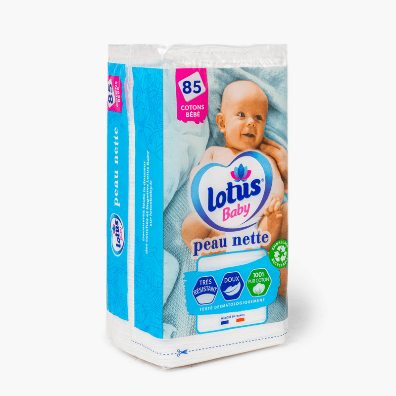 Cotons bi-faces maxi carrés Lotus Baby (x85)