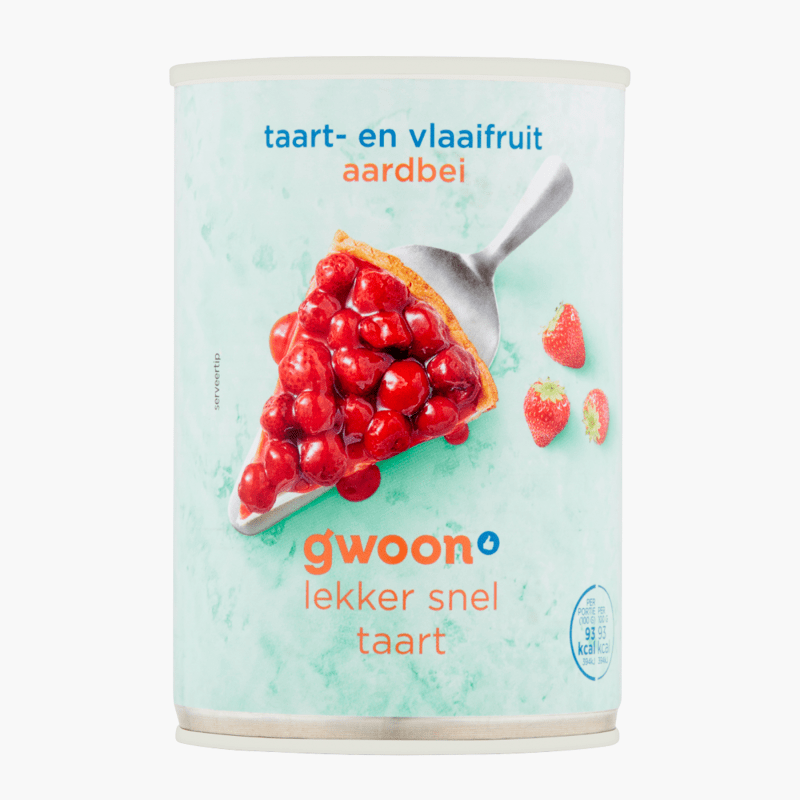 G'woon Vlaaifruit aardbeien 430g