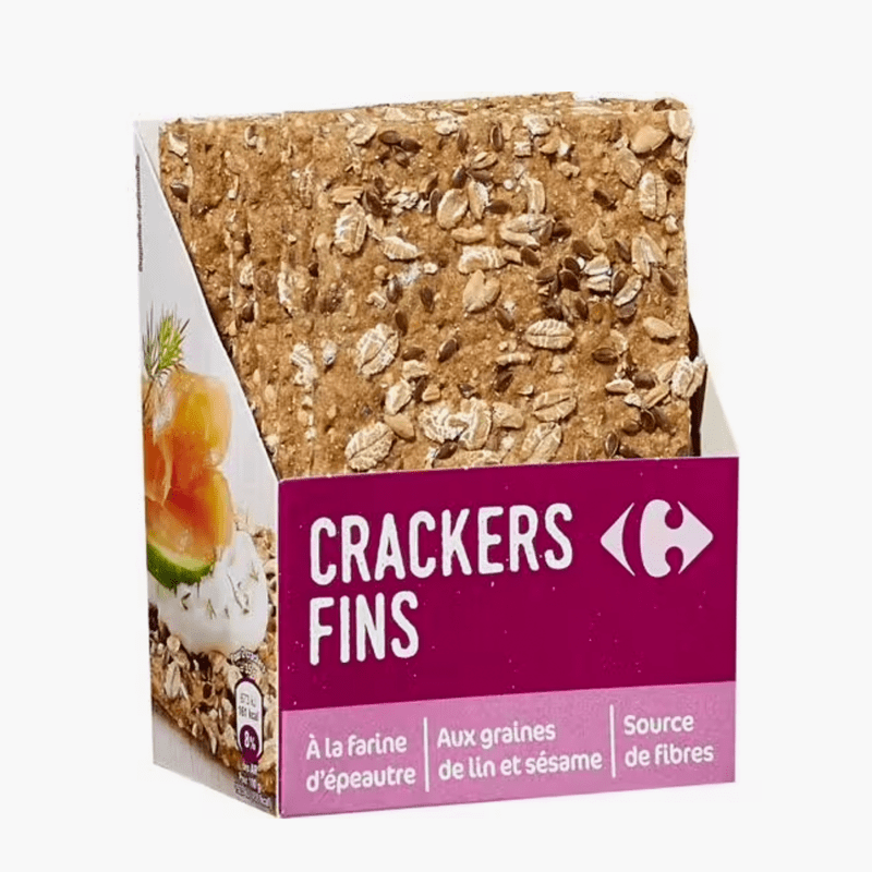 Carrefour - Crackers fins graines de lin sésame (175g)