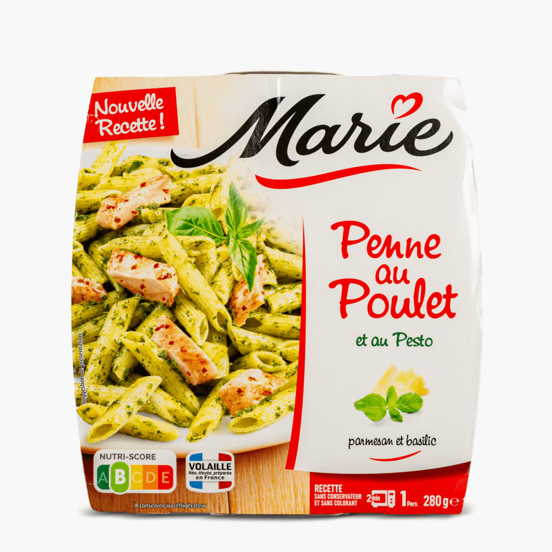 Marie - Penne au poulet sauce pesto, parmesan et basilic (280g)