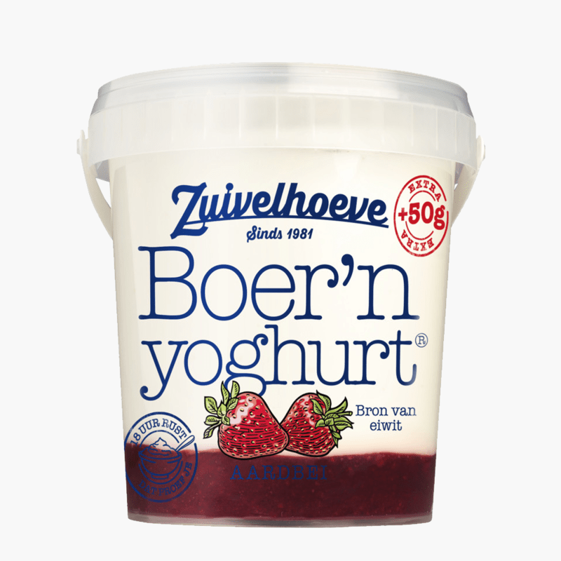 Zuivelhoeve Boer'n yoghurt aardbei 750g